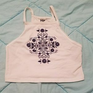 Embroidered Crop Top